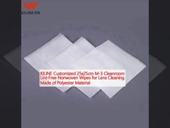 KILINE Customized 25x25cm M-3 Cleanroom Lint-Free Nonwoven Wipes for Lens Cleaning Made of Polyester Material