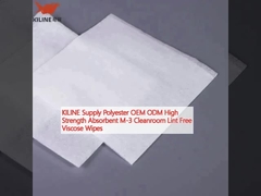 KILINE Supply Polyester OEM ODM High Strength Absorbent M-3 Cleanroom Lint Free Viscose Wipes