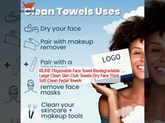 KILINE Disposable Face Towel Biodegradable Large Clean Skin Club Towels Dry Face Thick Soft Clean Facial Towels
