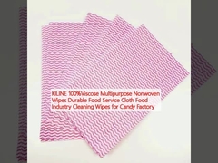 KILINE 100%Viscose Multipurpose Nonwoven Wipes Durable Food Service Cloth Food Industry Cleaning Wipes for Candy Factory
