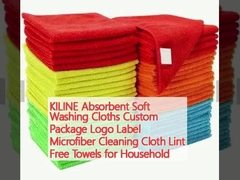 KILINE Absorbent Soft Washing Cloths Custom Package Logo Label Microfiber Cleaning Cloth Lint Free Towels for Household