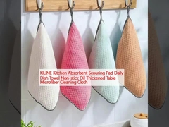 KILINE Kitchen Absorbent Scouring Pad Daily Dish Towel Non-stick Oil Thickened Table Microfiber Cleaning Cloth