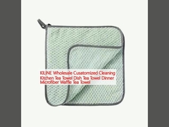 KILINE Wholesale Cusatomized Cleaning Kitchen Tea Towel Dish Tea Towel Dinner Microfiber Waffle Tea Towel