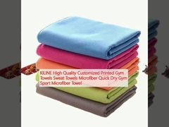 KILINE High Quality Customized Printed Gym Towels Sweat Towels Microfiber Quick Dry Gym Sport Microfiber Towel