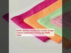 KILINE 40x60cm Quickly Dry Custom Design Colorful Sublimation Printing Tea Waffle Towel