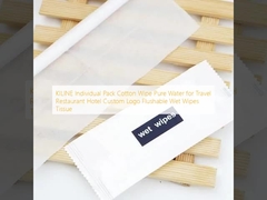 KILINE Individual Pack Cotton Wipe Pure Water for Travel Restaurant Hotel Custom Logo Flushable Wet Wipes Tissue
