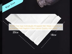 KILINE Free logo Individually Wrapped Wet Wipes custom size Unscented Wet Napkins Clean Hands Quickly mini wipes