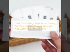 KILINE Custom Design Single Packed Cleaning Wet Wipes Individual Wrapped Sachet Wet Wipe Custom for Restaurant Hotels
