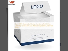 Oem 100% Organic Soft Cotton Hand and Facial Wash Cleaning Tissue Salon Spa Makeup Disposable Clean Face Towel
