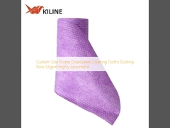 Custom Size Purple Disposable Cleaning Cloths Dusting Rolls 55gsm Highly Absorbent