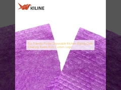 Eco Friendly Purple Disposable Kitchen Wiping Cloth Cleaning Towels Rolls Custom Logo